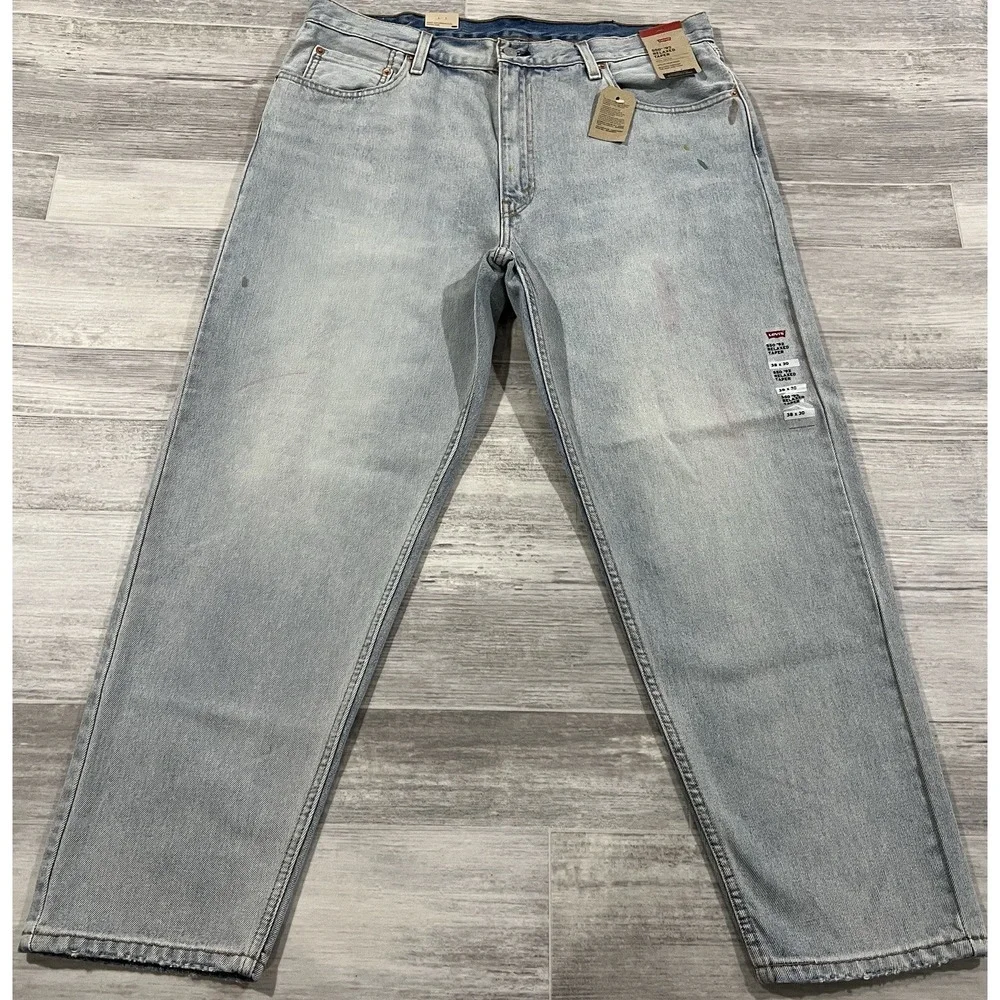 New! Levi's 550 '92 Jeans Relaxed Taper Mens 38X30 Distressed Retro Paint $79.50